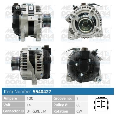 Generator 14V 100A Meat & doria 5540427 MEAT & DORIA