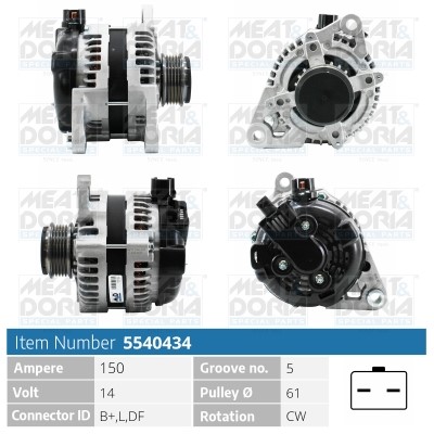 Generator 14V 150A Meat & doria 5540434 MEAT & DORIA