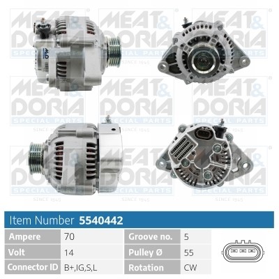 Generator 14V 70A Meat & doria 5540442 MEAT & DORIA