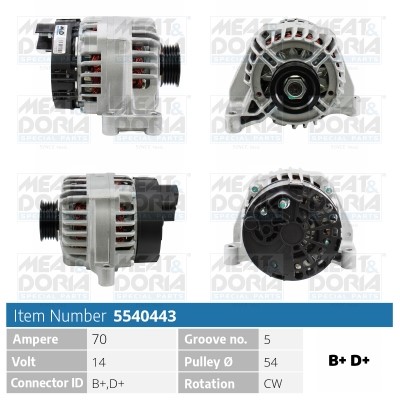 Generator 14V 70A Meat & doria 5540443 MEAT & DORIA