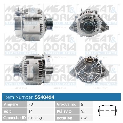 Generator 14V 70A Meat & doria 5540494 MEAT & DORIA
