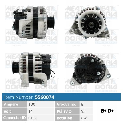 Generator 14V 100A Meat & doria 5560074 MEAT & DORIA