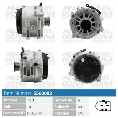 Generator 14V 190A Meat & doria 5560082 MEAT & DORIA