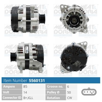 Generator 14V 85A Meat & doria 5560131 MEAT & DORIA