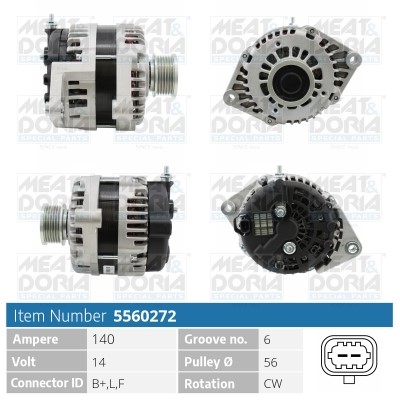 Generator 14V 140A Meat & doria 5560272 MEAT & DORIA