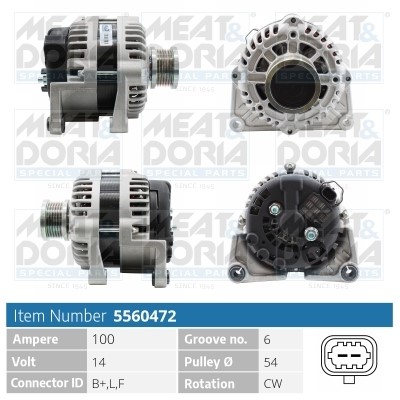 Generator 14V 100A Meat & doria 5560472 MEAT & DORIA