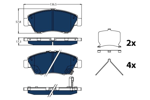 Bromsbeläggsats, Framaxel Trw Electric blue GDB3478BTE TRW