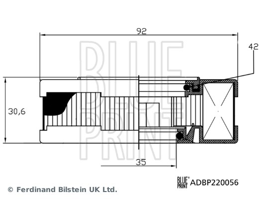 Filter, vevhusventilation Blue print ADBP220056 BLUE PRINT