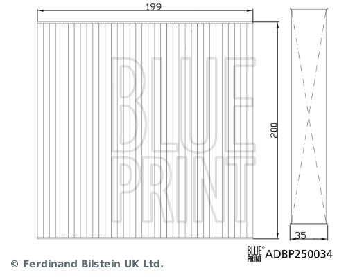 Kupefilter Blue print ADBP250034 BLUE PRINT