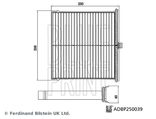 Kupefilter Blue print ADBP250039 BLUE PRINT