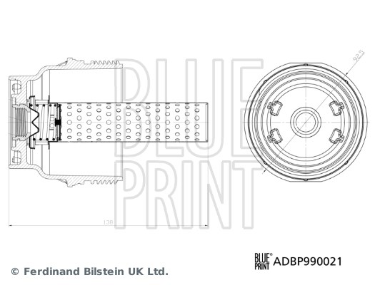 Lock, oljefilterhus Blue print Blue print solution ADBP990021 BLUE PRINT