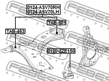 Länkarm, framaxel vänster, Nedre Febest 0124-ASV70LH FEBEST Länkarm, framaxel vänster, Nedre Febest 0124-ASV70LH FEBEST