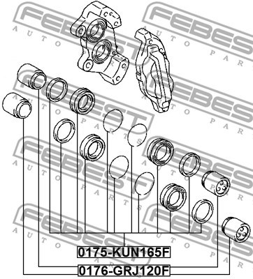 Reparationssats, bromsok, Framaxel Febest 0175-KUN165F FEBEST