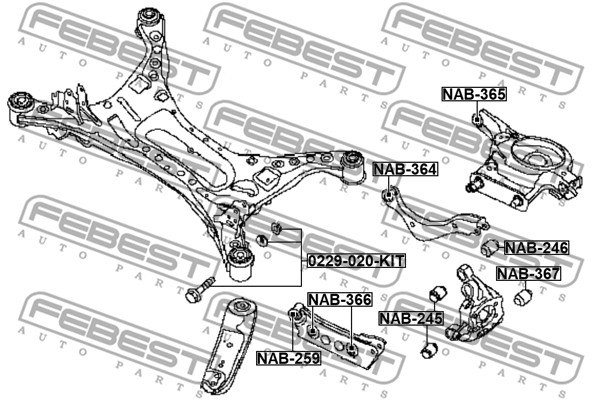 Inställningsskruv, camber Febest 0229-020-KIT FEBEST Inställningsskruv, camber Febest 0229-020-KIT FEBEST