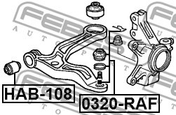 Kulled / Spindelled, Nedre framaxel Febest 0320-RAF FEBEST