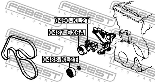 Remsträckare, Drivrem Febest 0490-KL2T FEBEST