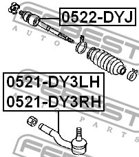 Styrled, inre, Framaxel Febest 0522-DYJ FEBEST Styrled, inre, Framaxel Febest 0522-DYJ FEBEST