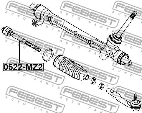 Styrled, inre, Framaxel Febest 0522-MZ2 FEBEST