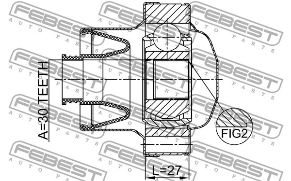 Led, kardanaxel, Bakre drivaxel till kraftuttag Febest 0711-JB424 FEBEST Led, kardanaxel, Bakre drivaxel till kraftuttag Febest 0711-JB424 FEBEST