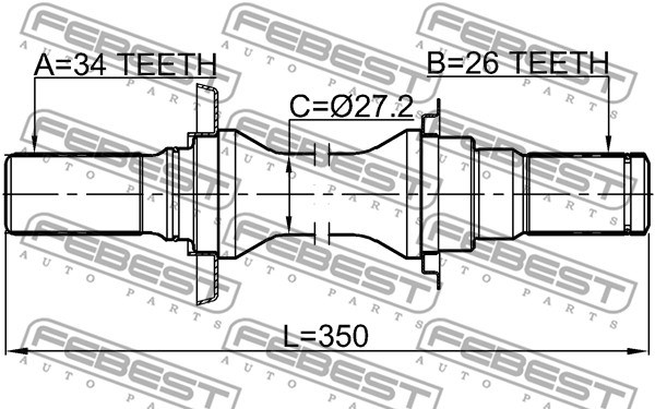 Drivaxel Chevrolet Epica (kl1_), framaxel höger Febest 1012-V200A FEBEST Drivaxel Chevrolet Epica (kl1_), framaxel höger Febest 1012-V200A FEBEST