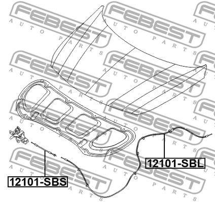 Vajer, motorhuv Febest 12101-SBL FEBEST