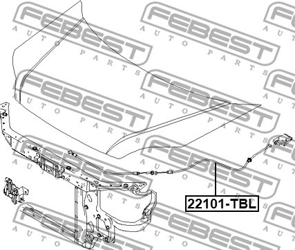 Vajer, motorhuv Febest 12101-TBL FEBEST