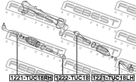 Styrled, framaxel vänster Febest 1221-TUC18LH FEBEST Styrled, framaxel vänster Febest 1221-TUC18LH FEBEST