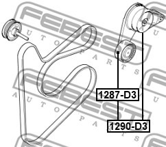 Spännrulle, Drivrem Febest 1287-D3 FEBEST Spännrulle, Drivrem Febest 1287-D3 FEBEST