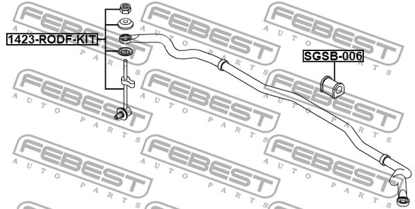 Stång/stag, krängningshämmare, Framaxel Febest 1423-RODF-KIT FEBEST