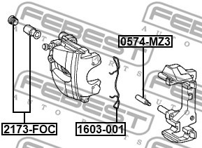 Fjäder, skivbromsbelägg Febest 1603-001 FEBEST Fjäder, skivbromsbelägg Febest 1603-001 FEBEST