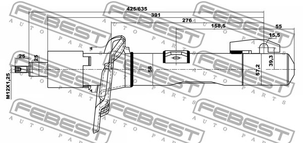 Stötdämpare Gastryck, Framaxel Febest 21110-003F FEBEST Stötdämpare Gastryck, Framaxel Febest 21110-003F FEBEST