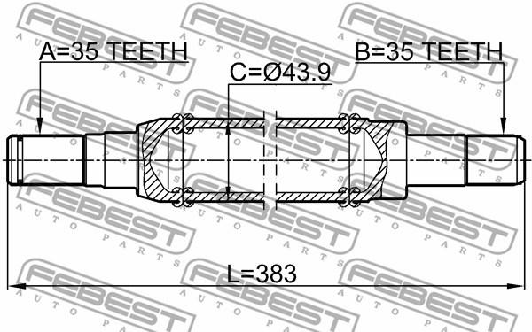 Drivaxel Ford Mondeo III, framaxel höger Febest 2112-MONRH FEBEST Drivaxel Ford Mondeo III, framaxel höger Febest 2112-MONRH FEBEST