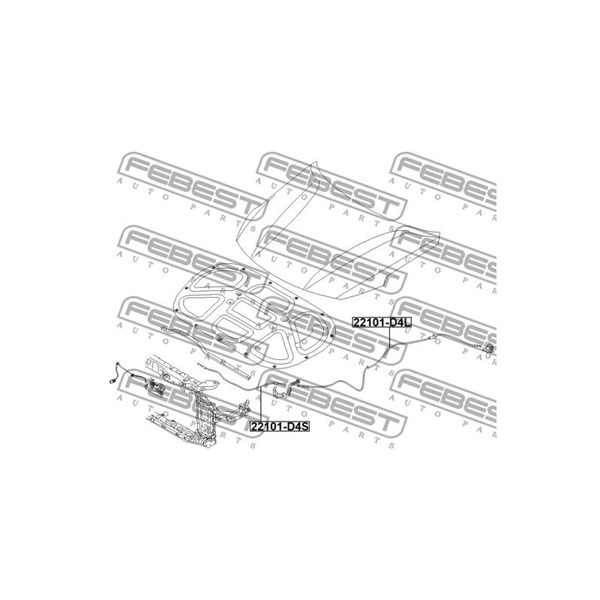 Vajer, motorhuv Febest 22101-D4S FEBEST
