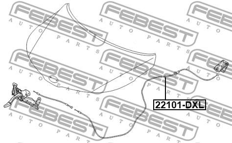 Vajer, motorhuv Febest 22101-DXL FEBEST Vajer, motorhuv Febest 22101-DXL FEBEST