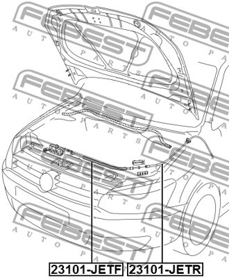 Vajer, motorhuv Febest 23101-JETR FEBEST Vajer, motorhuv Febest 23101-JETR FEBEST