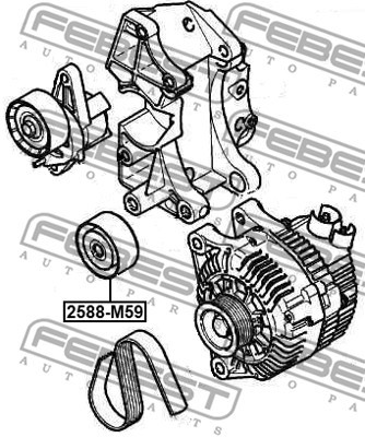 Styrrulle, drivrem Febest 2588-M59 FEBEST