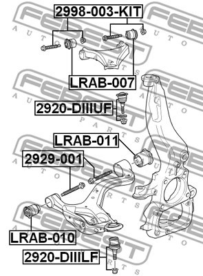 Inställningsskruv, camber Febest 2998-003-KIT FEBEST