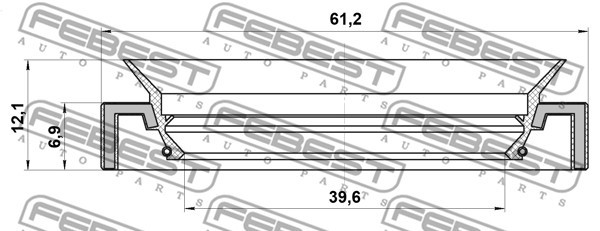Oljepackningsring, differential, Bak Febest 95GDW-41610712C FEBEST