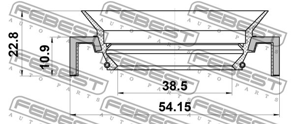 Oljetätningsring, fördelarväxel Febest 95HCS-40541123L FEBEST