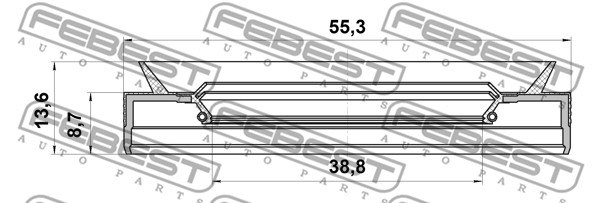 Axelpackning, drivaxel Febest 95PES-40550914C FEBEST Axelpackning, drivaxel Febest 95PES-40550914C FEBEST