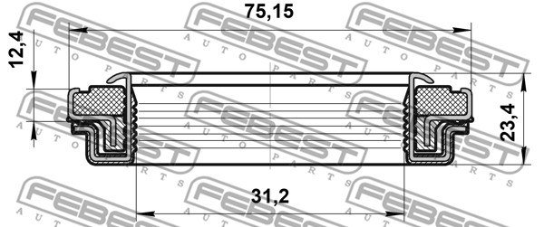 Axelpackning, drivaxel Febest 95RFW-32751223X FEBEST