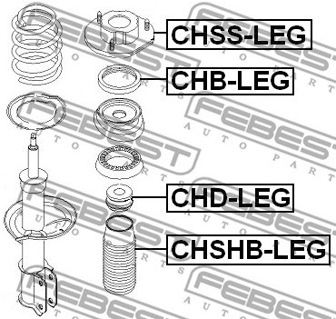 Montering, stötdämpare Febest CHSS-LEG FEBEST