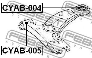 Bussning, länkarm, Fram, Nedre framaxel Febest CYAB-005 FEBEST