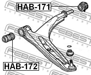 Bussning, länkarm, Fram, Nedre framaxel Febest HAB-172 FEBEST Bussning, länkarm, Fram, Nedre framaxel Febest HAB-172 FEBEST