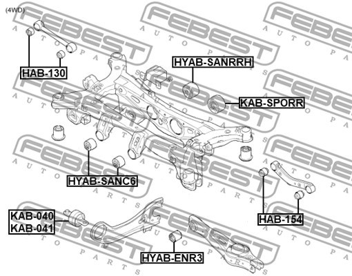 Fäste, differential Febest HYAB-SANRRH FEBEST