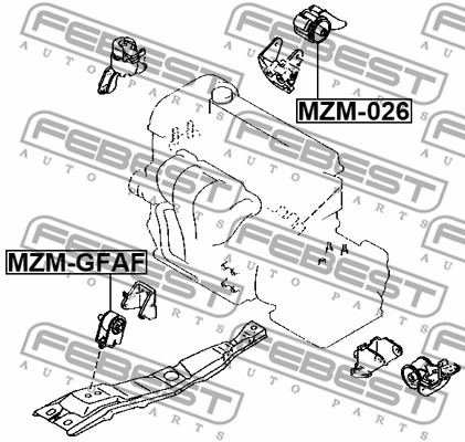 Motorkudde, Bak Febest MZM-026 FEBEST Motorkudde, Bak Febest MZM-026 FEBEST