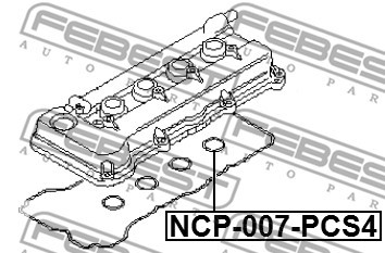 Packning, vippkåpa Febest NCP-007-PCS4 FEBEST