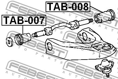 Bussning, länkarm, Bak, Övre framaxel, Inre Febest TAB-008 FEBEST