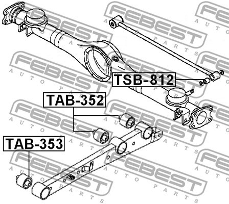 Bussning, länkarm, Bakaxel Febest TAB-353 FEBEST