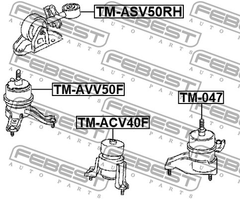 Motorkudde, Höger fram Febest TM-ASV50RH FEBEST